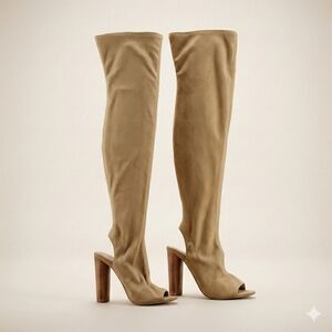 Public Desire Tan Sock Boots Size 7